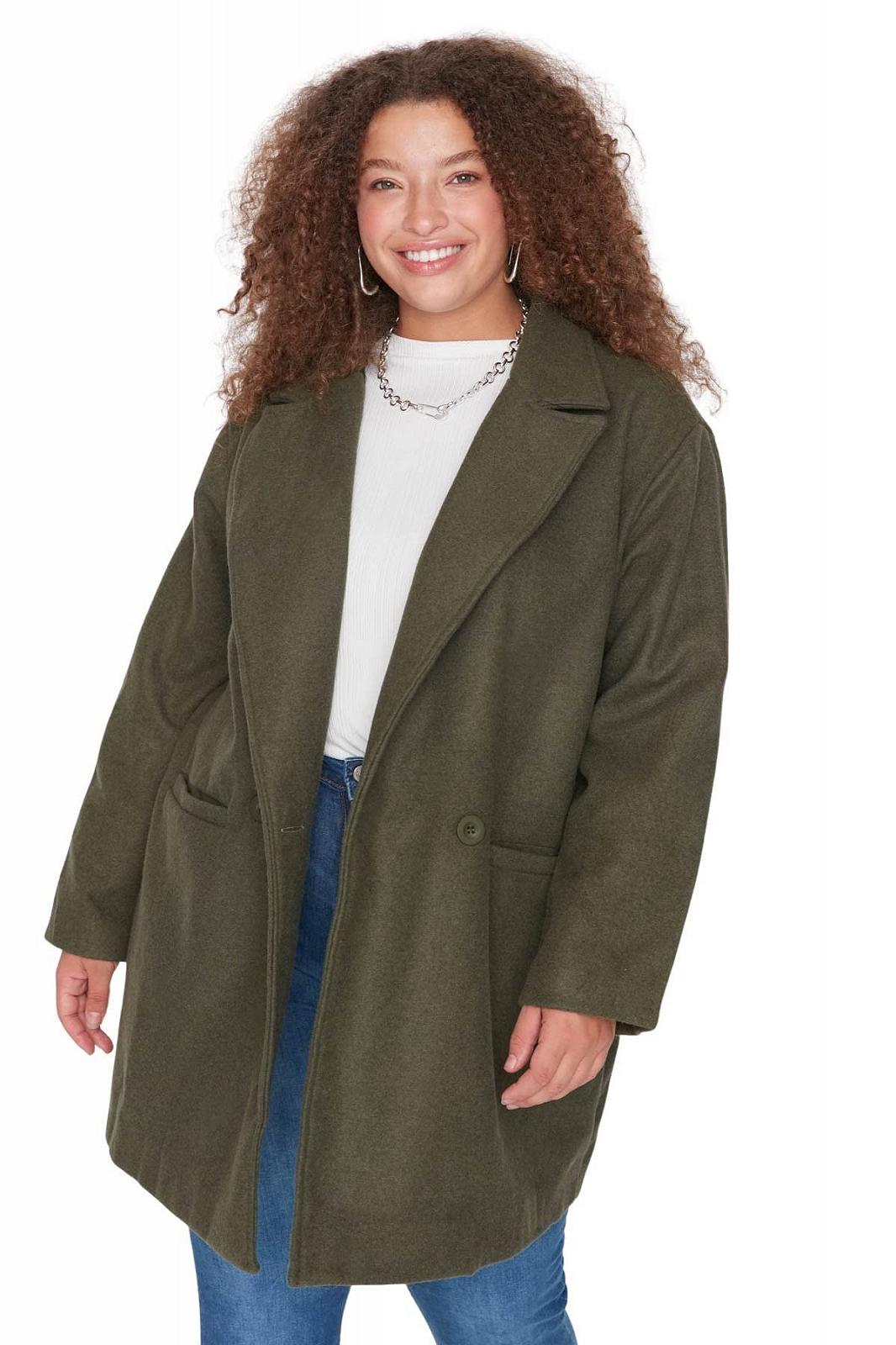 Пальто TRENDYOL Regular Двобортний Однотонний, фото №4 Пальто TRENDYOL Regular Двобортний Однотонний, фото №4