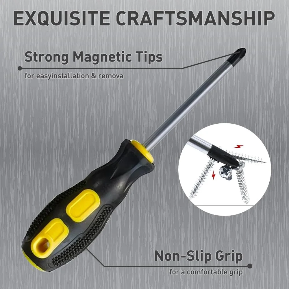 Набір викруток Chrome Vanadium Steel з магнітними наконечниками та ергономічною рукояткою, фото №5