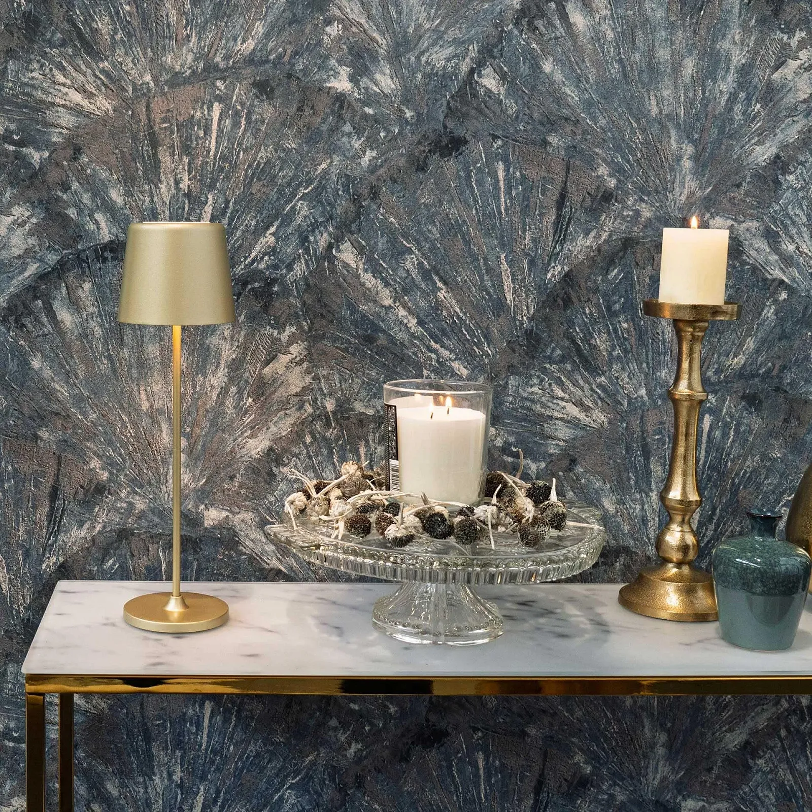 Настільна лампа LED A.S. Création DD129458 бездротова диммована 10x37 см золота, фото №2