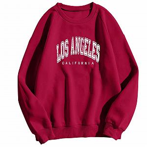 Женские толстовки с принтом Los Angeles, Калифорния, круглый вырез горловины, буквы, худи, рукав реглан, колледж, Backwoods, топы, свободный крой, однотонный, повседневный - Фото 1