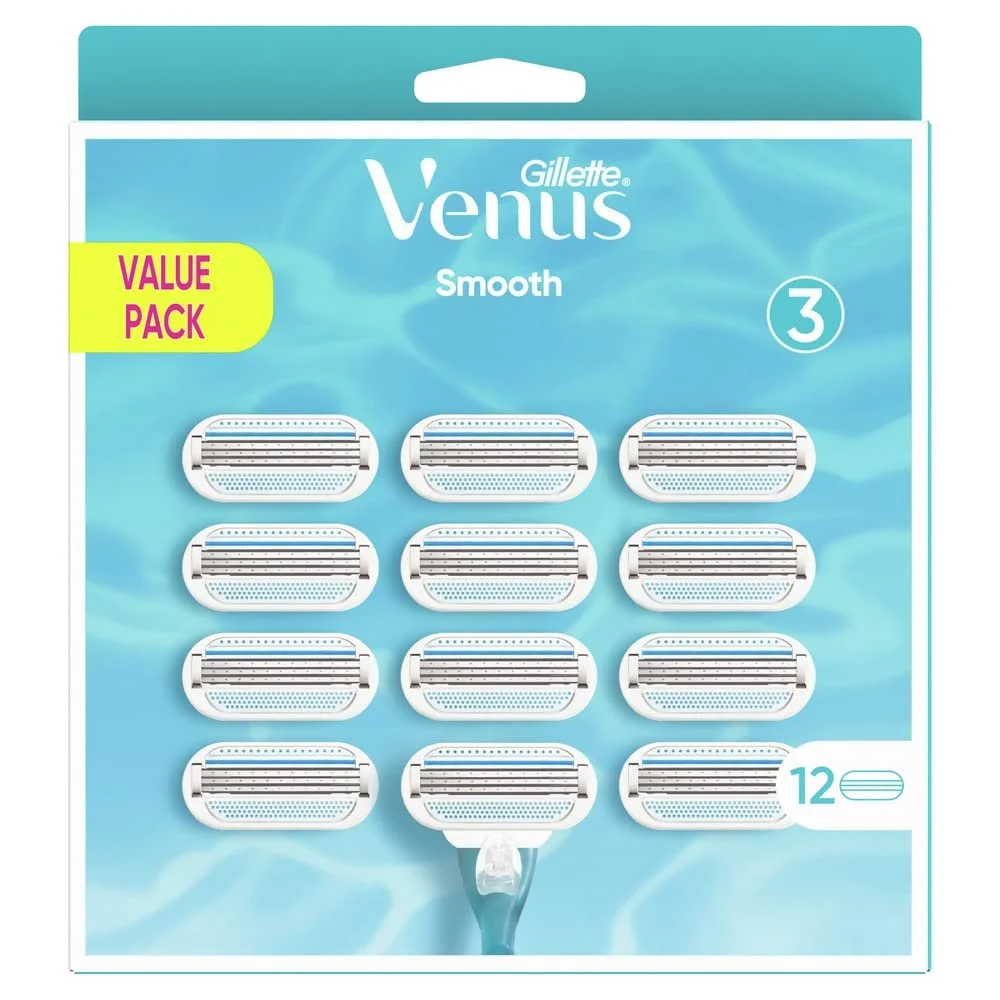 Сменные кассеты Gillette Venus Smooth 12 шт., фото №1 Сменные кассеты Gillette Venus Smooth 12 шт., фото №1