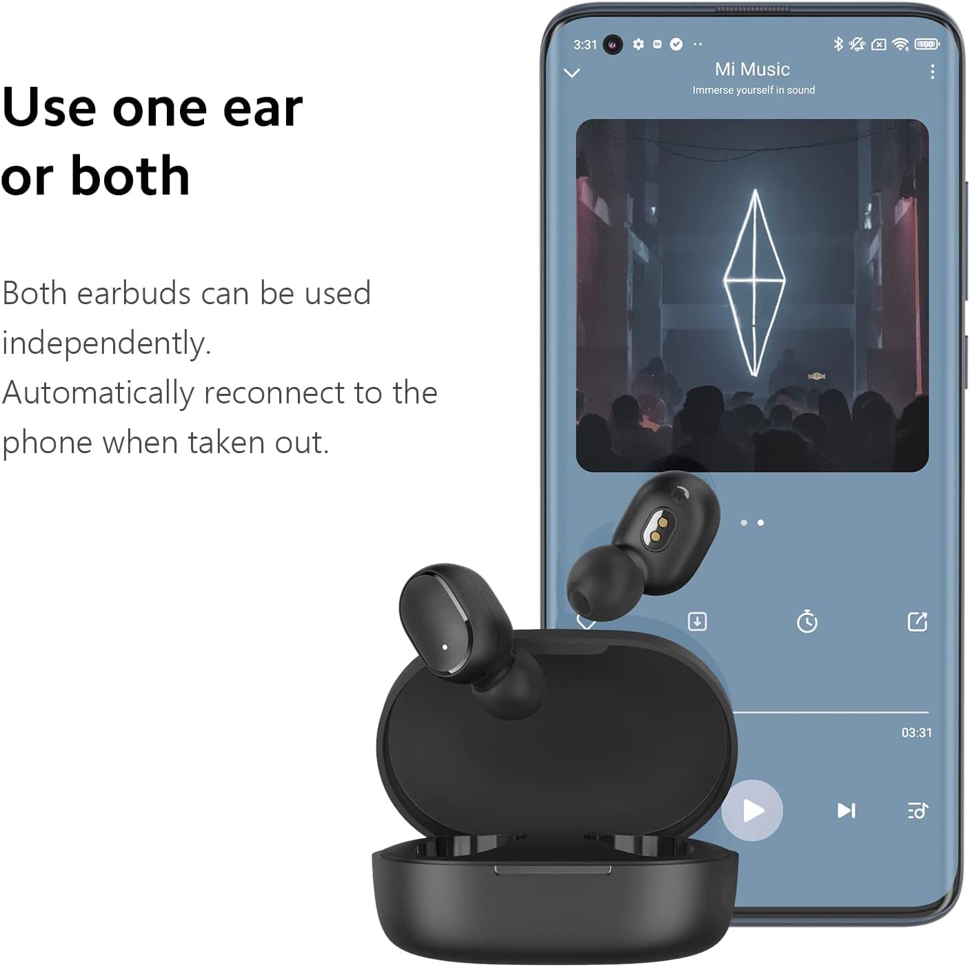 Наушники Xiaomi Redmi Buds Essential Bluetooth 5.2 Внутриканальные с микрофоном HD качество звука 18 часов работы IPX4 моно/стерео режим игровой режим четкие звонки Черный, фото №6