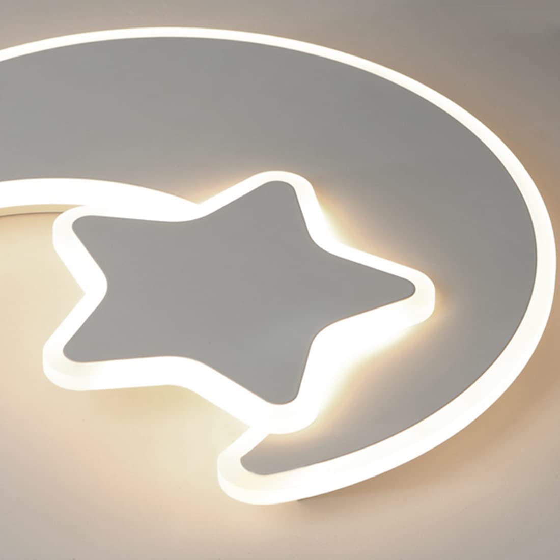 Светильник Creative Star Moon Потолочный 55 см Современный Светодиодный Круглый с пультом для детей детской комнаты спальни гостиной столовой офиса мультяшная подвесная лампа, фото №7