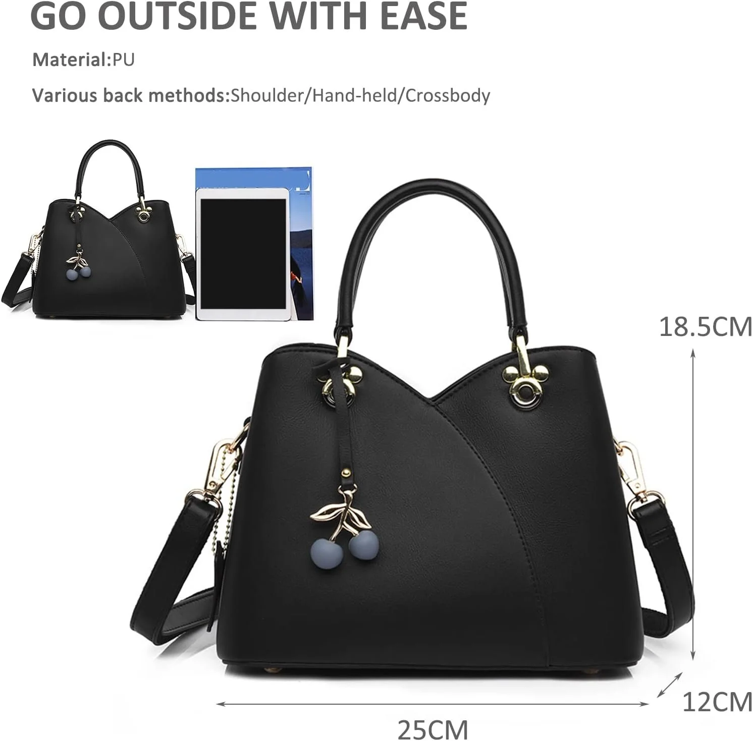 Сумка з верхньою ручкою NICOLE & DORIS Маленька Чорна, фото №3