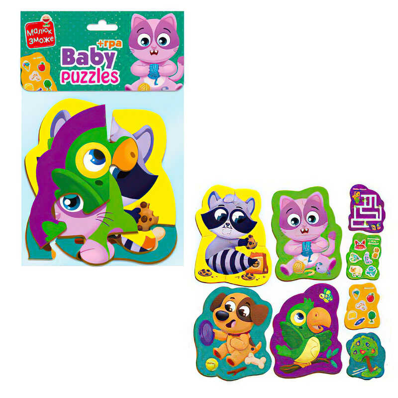 гр Бебі пазли MAXI з грою Малюк зможе Хатні улюбленці VT1722-21 укр 8 Vladi Toys у пакеті, фото №1