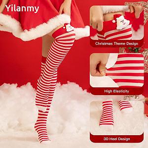 Гольфи Yilanmy Різдвяні вище коліна, 2 пари, жіночі synthetic.ua - Фото 1