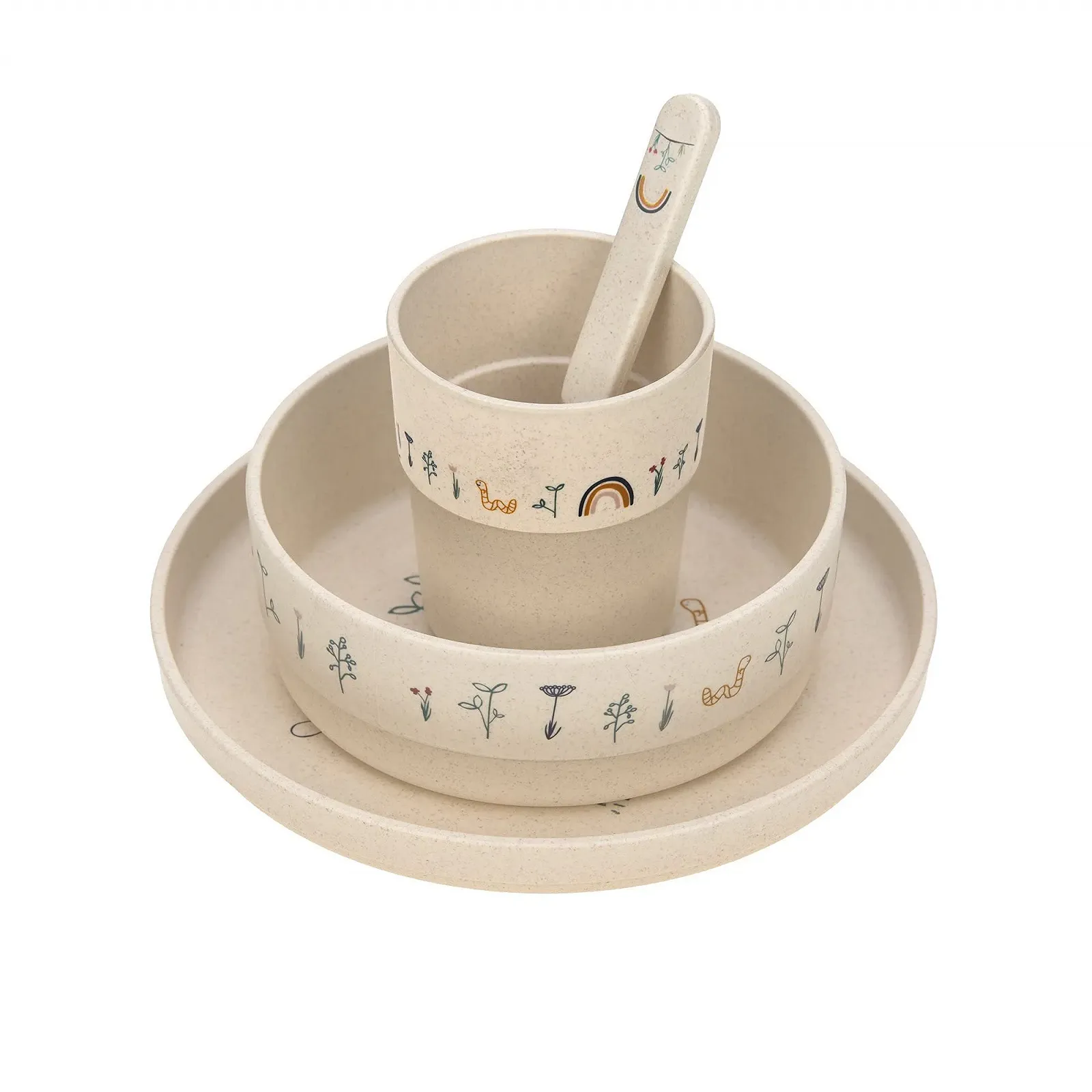 Дитячий набір посуду Läsig Garden Explorer (тарілка, чашка, миска, ложка), фото №2 Дитячий набір посуду Läsig Garden Explorer (тарілка, чашка, миска, ложка), фото №2