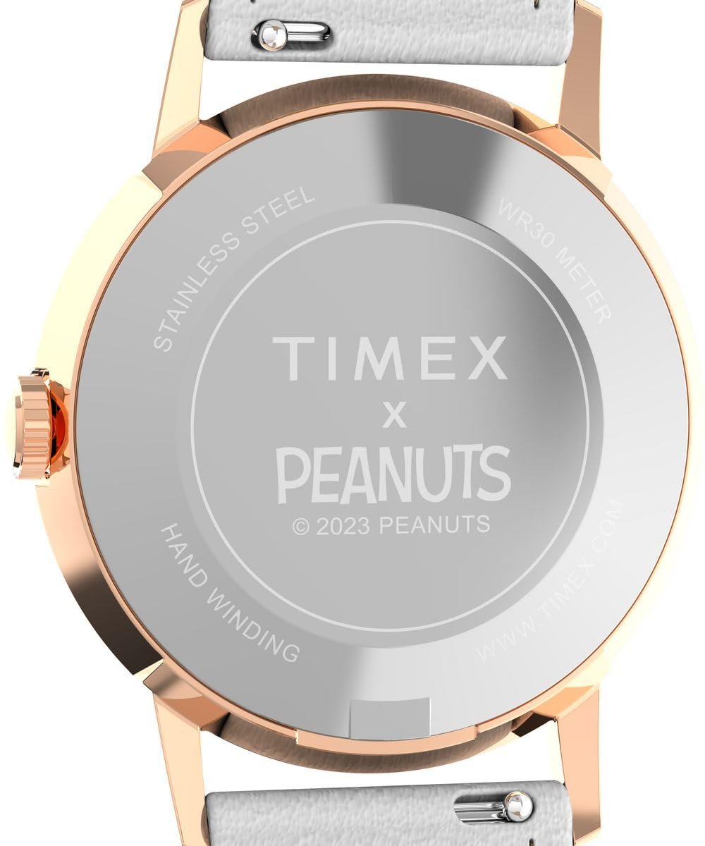 Женские аналоговые часы с ручным заводом Timex Peanuts Marlin, белые, браслет, фото №5
