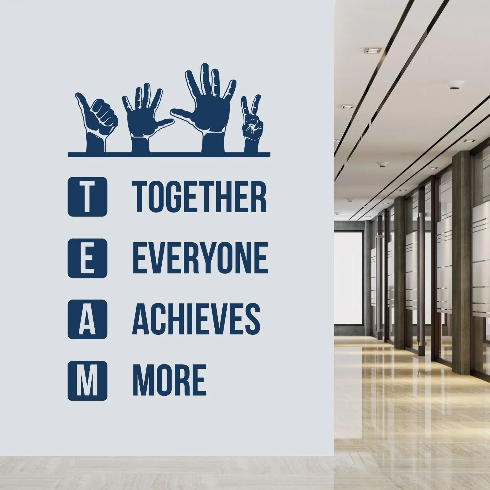 Наклейка на стіну "Together Everyone Achieves More" для офісу та коридору XXL, фото №1