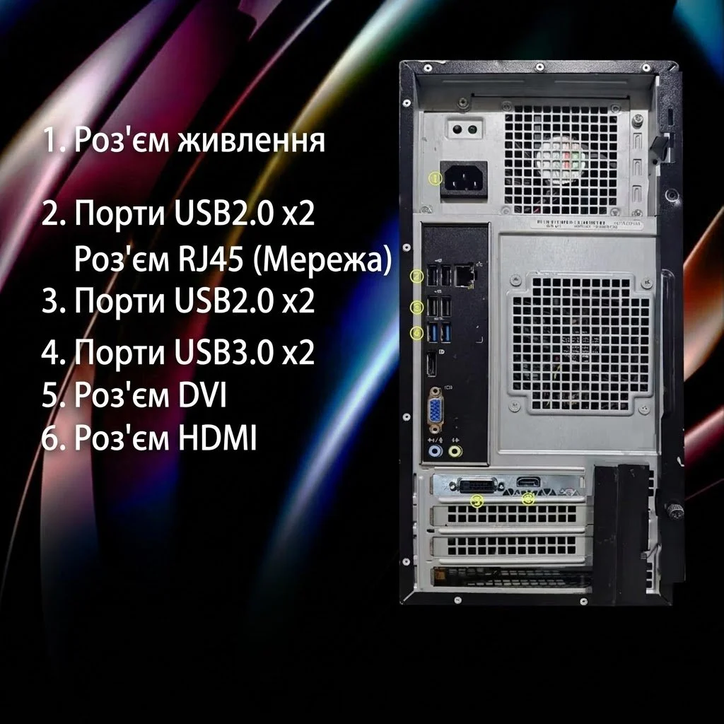 Комп’ютер Dell Gaming PC / Intel Core i5-4570 / RAM 16GB / SSD 512GB / AMD Radeon RX 550 / 1 x HDMI / LAN / Wi-Fi 5 / Bluetooth 5 / Windows 11 / Чорний, фото №4