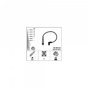 Комплект проводів запалювання NGK 44316 для AUDI SEAT SKODA VW LAMBORGHINI BENTLEY - Фото 1