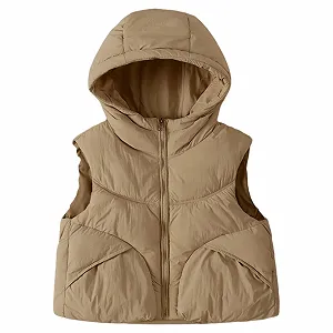 Стильний дитячий жилет з капюшоном без рукавів для хлопчиків, теплий та зручний для хлопчиків - Фото 1