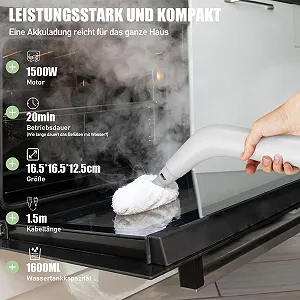 Пароочисник ручний з 6 насадками-щітками компактний 1.6 L ціна на synthetic.ua - Фото 1 Пароочисник ручний з 6 насадками-щітками компактний 1.6 L synthetic.ua - Фото 1