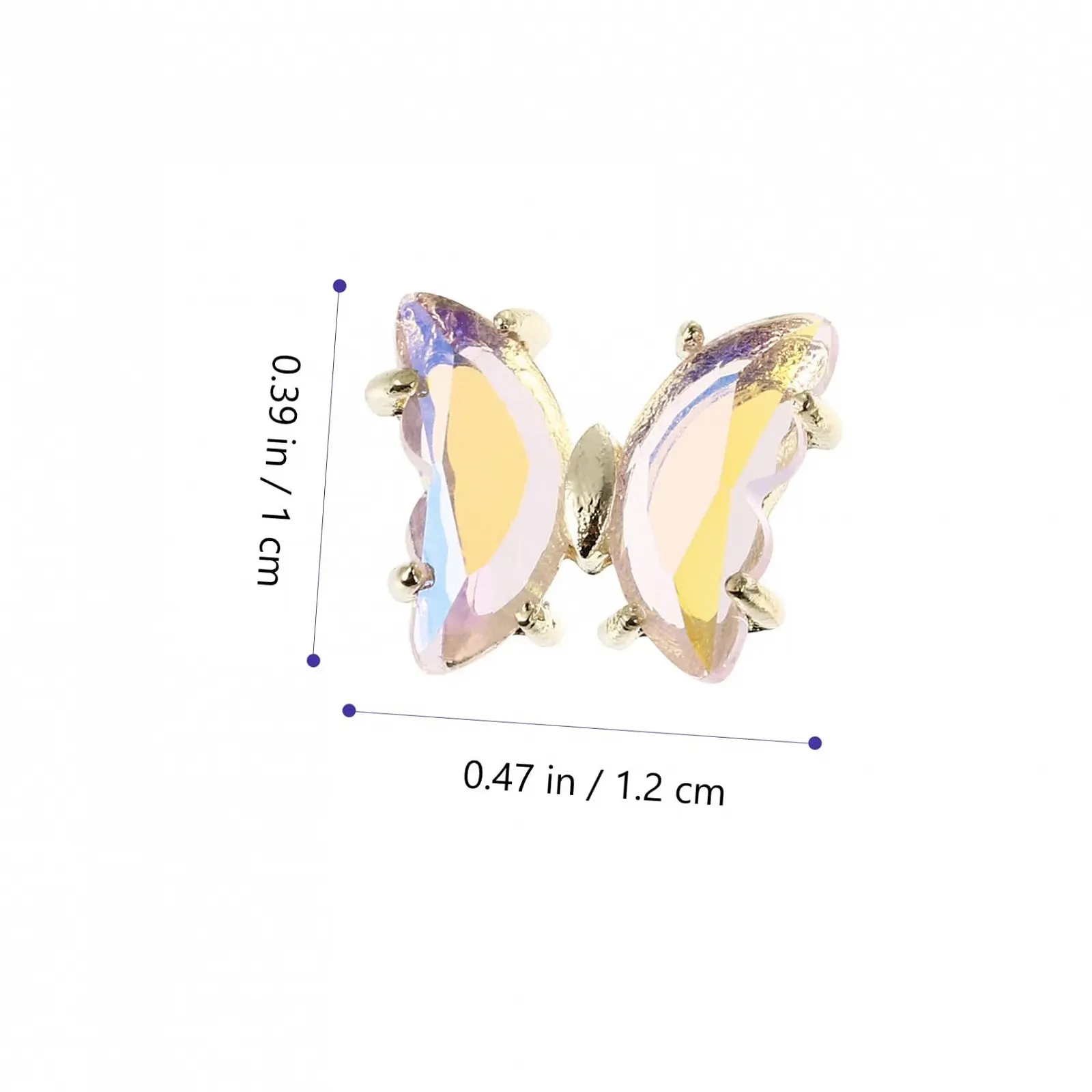 3D Шармы для ногтей Healeved Бабочка Кристалл Стразы для ногтей Безопасный материал 40 штук x 4, фото №8