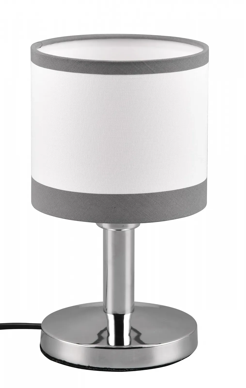 Настільна лампа Reality Leuchten Davos R59551006 Метал Хром Тканина Сіра Біла, фото №1