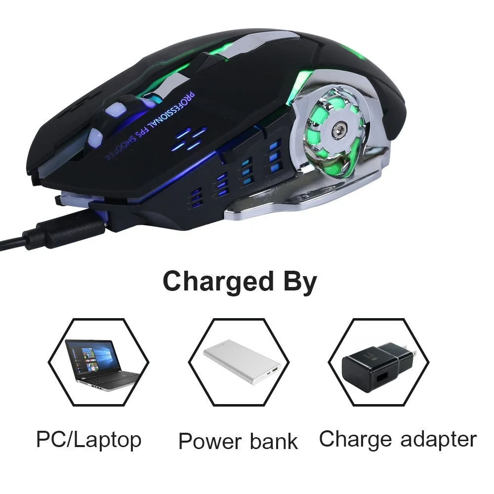 Мышь Lanker Беспроводная Перезаряжаемая Игровая GM08 Характеристики Черный, фото №4