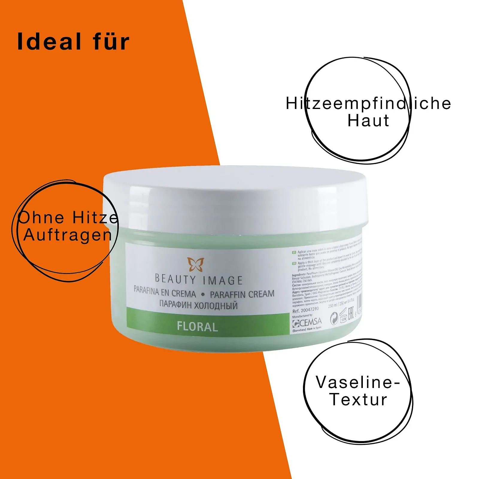 Крем Парафін для рук та ніг Beauty Image 250 мл Квітковий аромат, фото №3