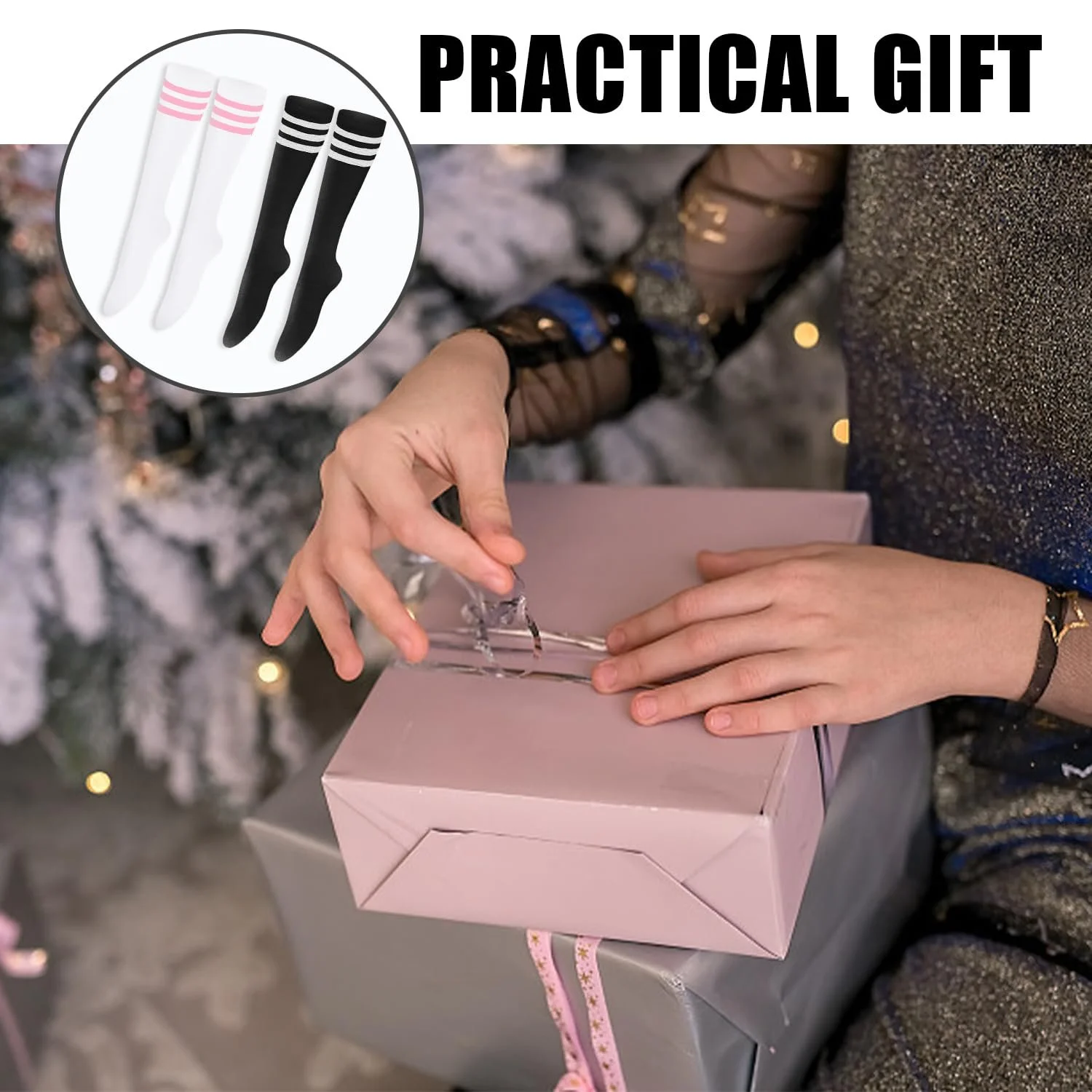 Гольфы в полоску (2 пары) - белый / черный, фото №6 Гольфы в полоску (2 пары) - белый / черный, фото №6