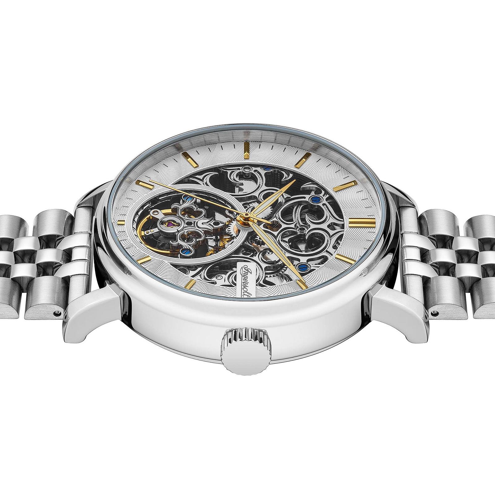 Автоматические часы Ingersoll 1892 The Charles Мужские 44 мм Скелетон циферблат Браслет из нержавеющей стали, фото №3