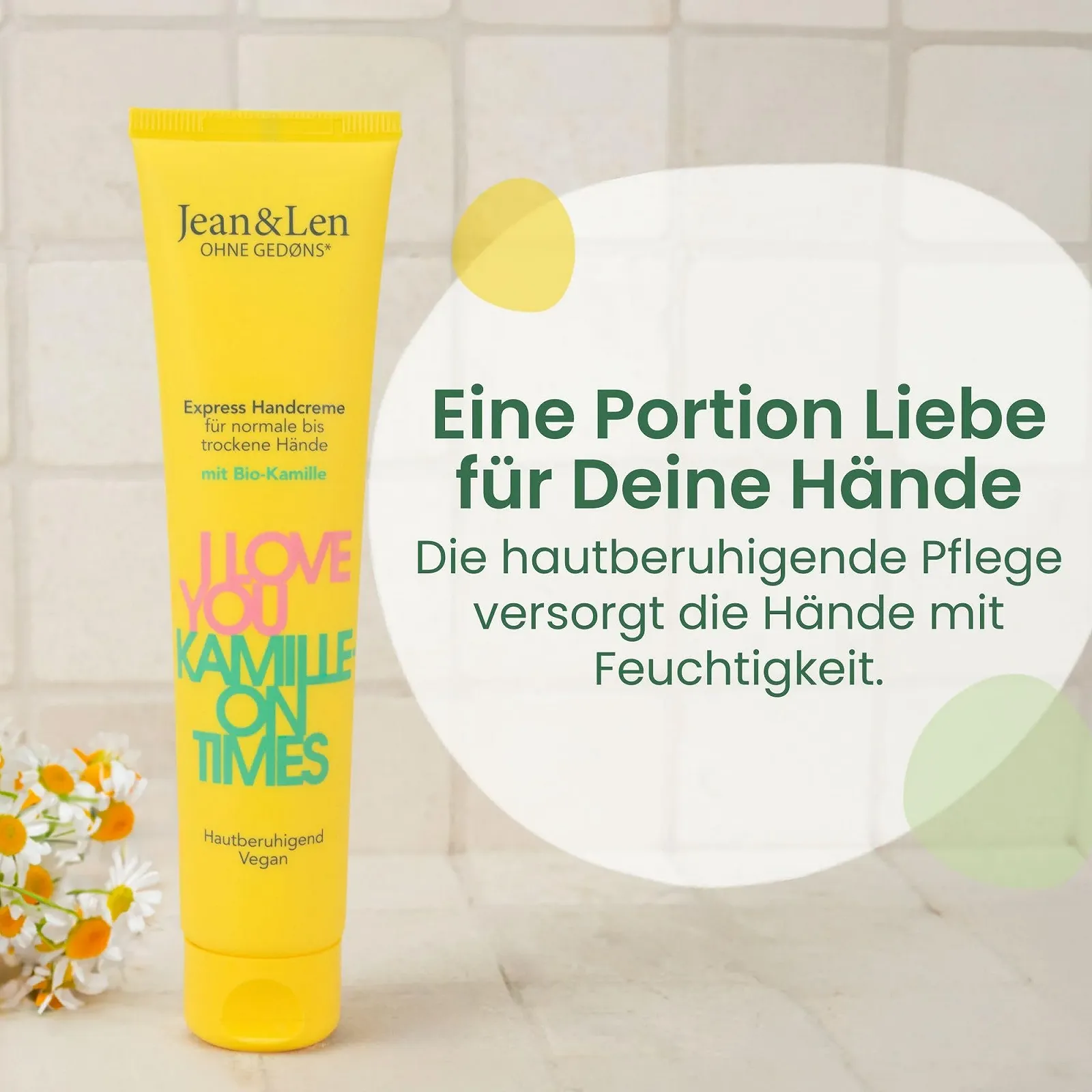 Крем для рук Jean & Len I Love You Kamilleon Times для нормальної та сухої шкіри, фото №4