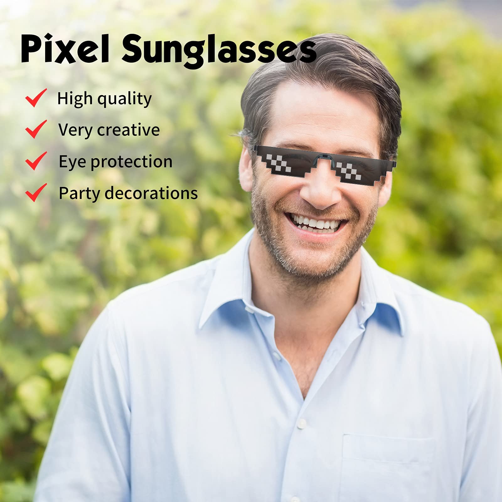 Сонцезахисні окуляри Unisex Fiada 8 Bit Pixel Mosaic Glasses UV Protection Player, фото №7