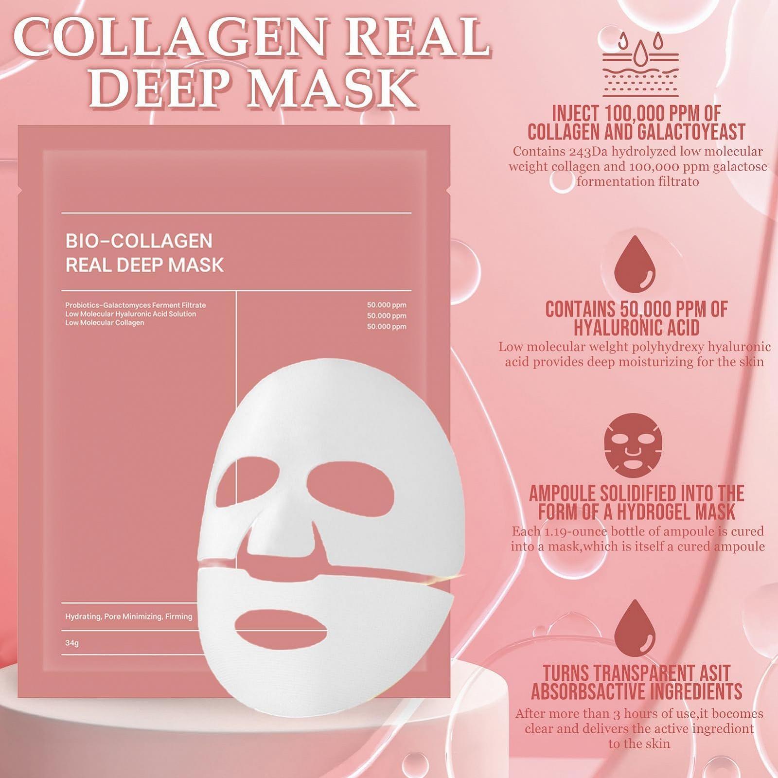 Маска для обличчя Collagen Real Deep Organic, 8 шт, фото №3
