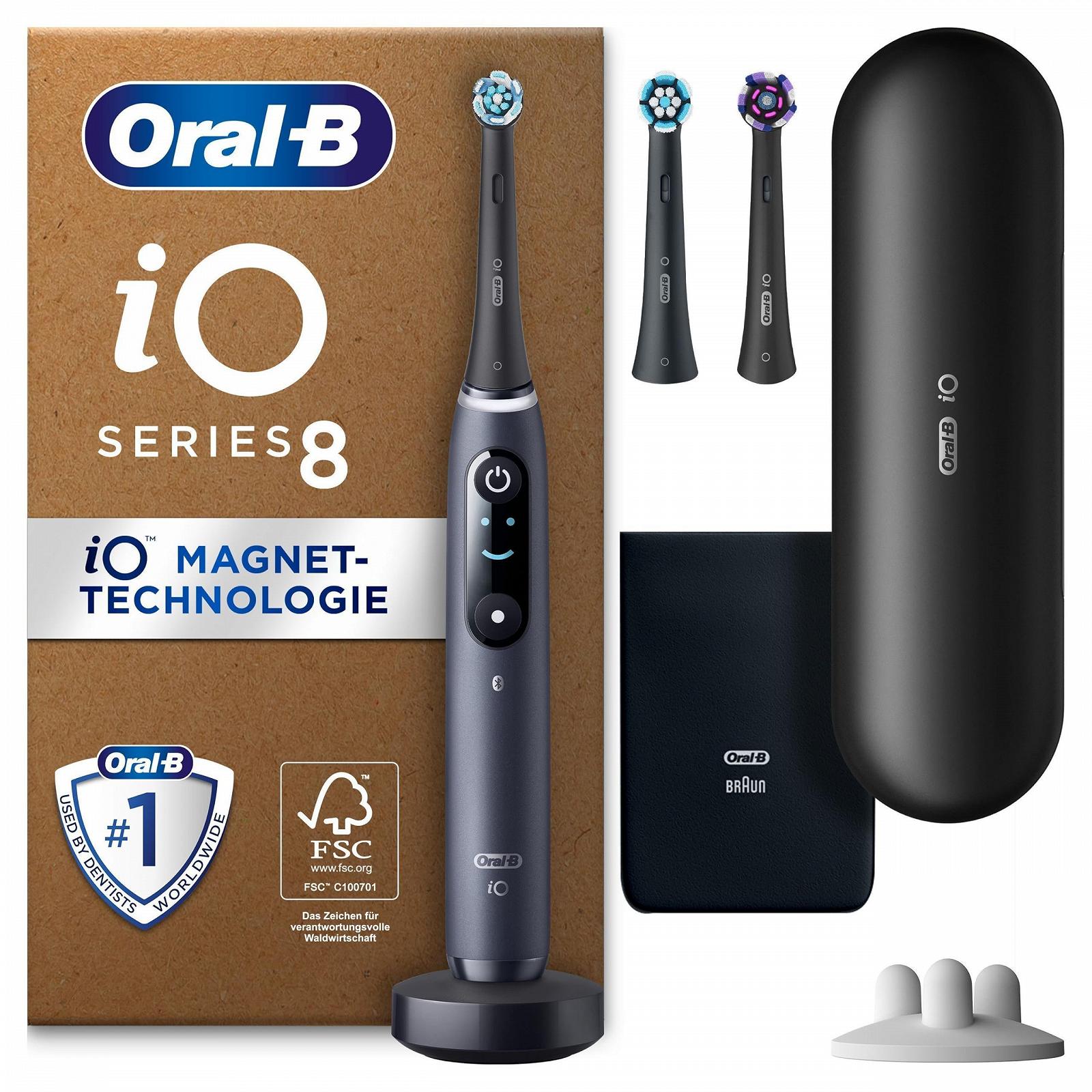 Електрична зубна щітка Oral-B iO Series 8 Plus Edition 6 режимів з магнітним футляром Black Onyx, фото №1