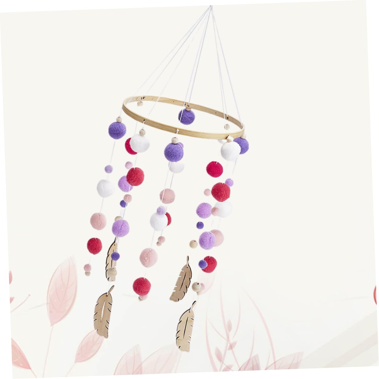 Карусель на ліжечко SHOWERORO String Hair Ball Handmade Wall Decoration Wind Chime Bed Bell Дитяче Ліжечко, фото №4