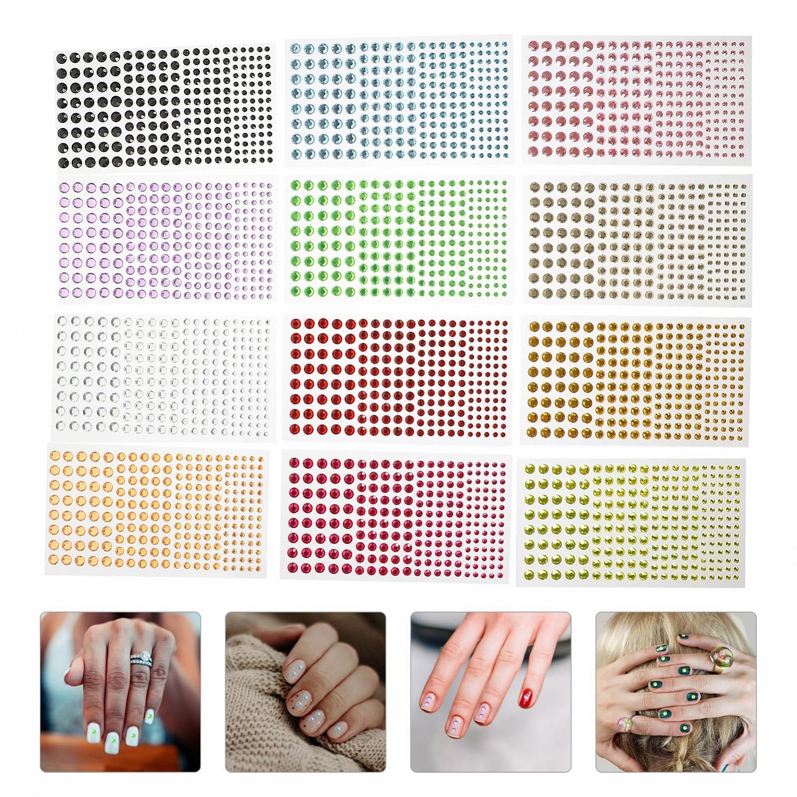 Наклейки для нігтів та обличчя Ipetboom, 12 аркушів, блискучі самоцвіти, унікальна, фото №7