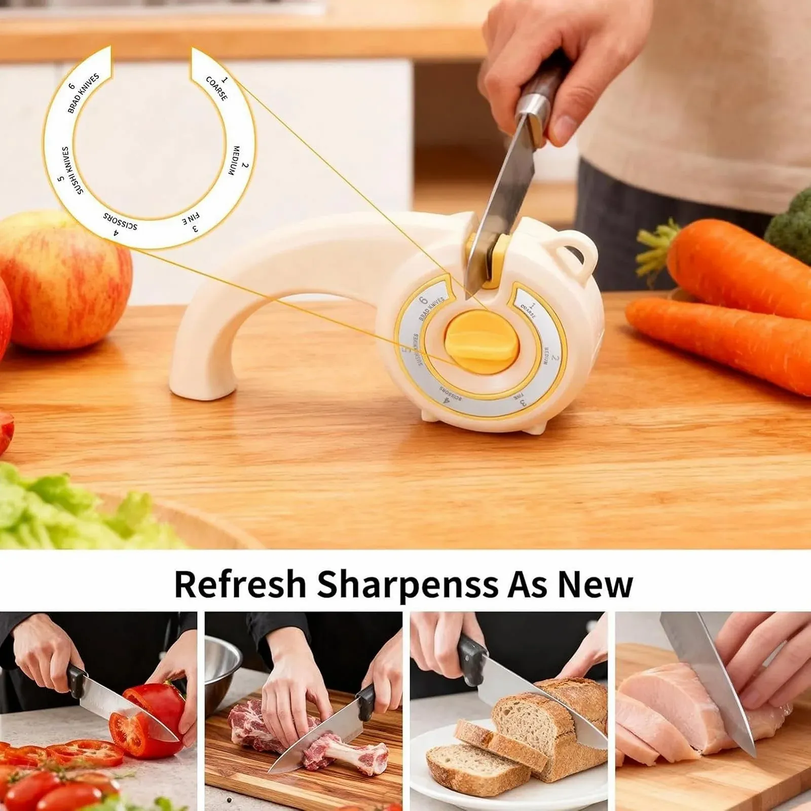 Точило ручна Multifunctional Kitchen Helper Tool Sharpener багатофункціональна, фото №7