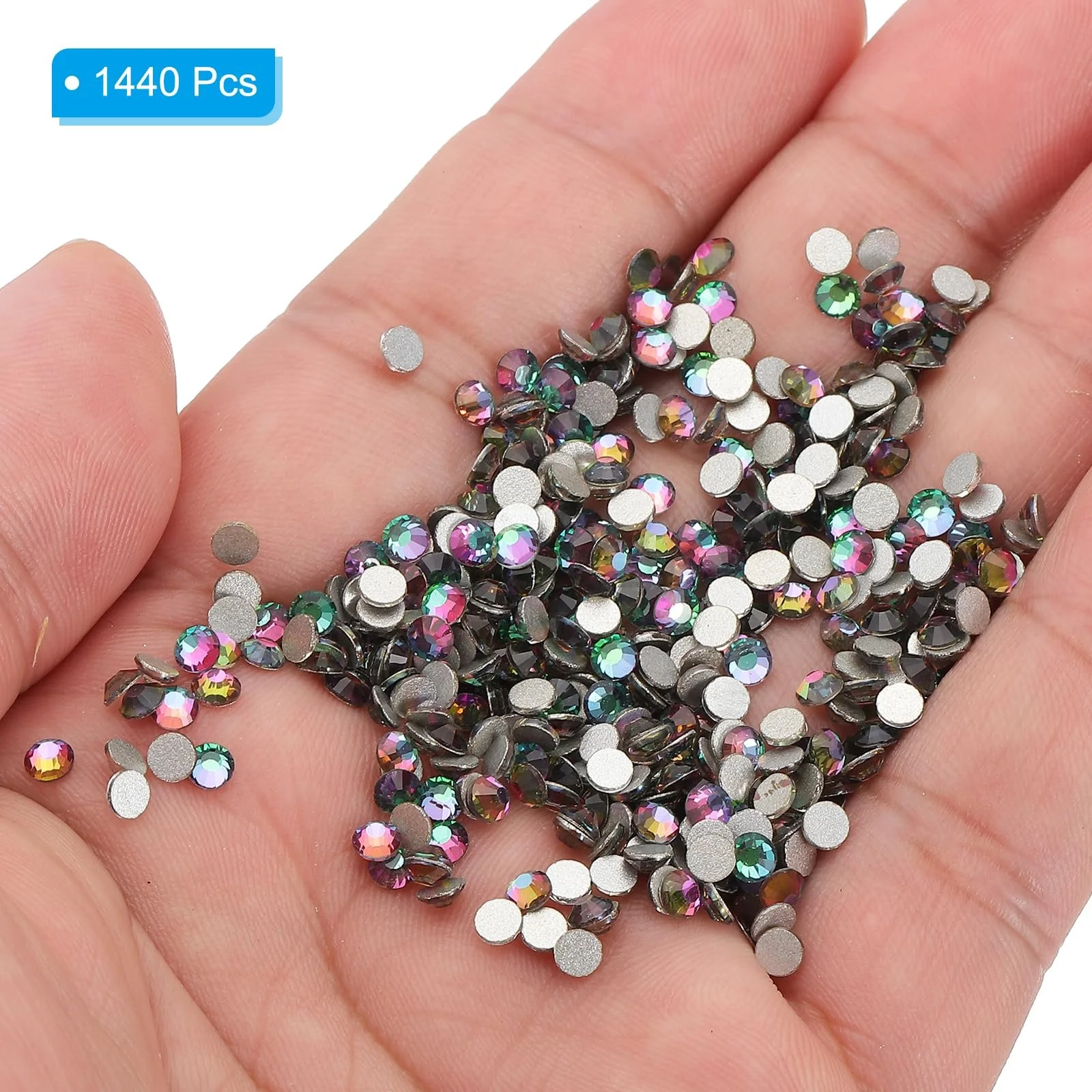 Стрази Скло SS10 Лотос Пурпуровий Фіолетовий Зелений, 1440 шт, фото №4