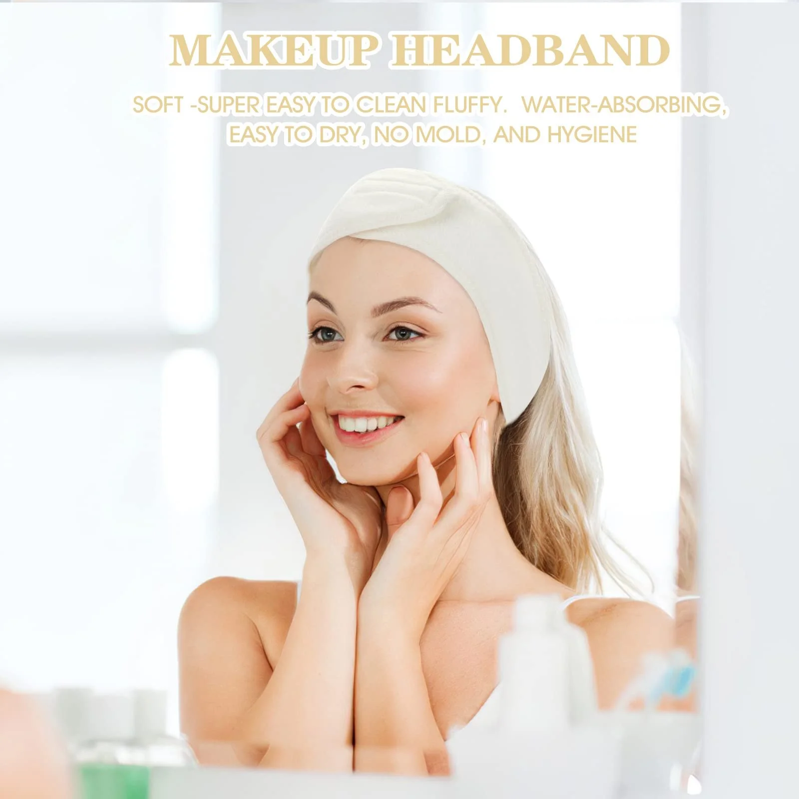 Пов'язка на голову для спа WLLHYF Регульована, фото №5