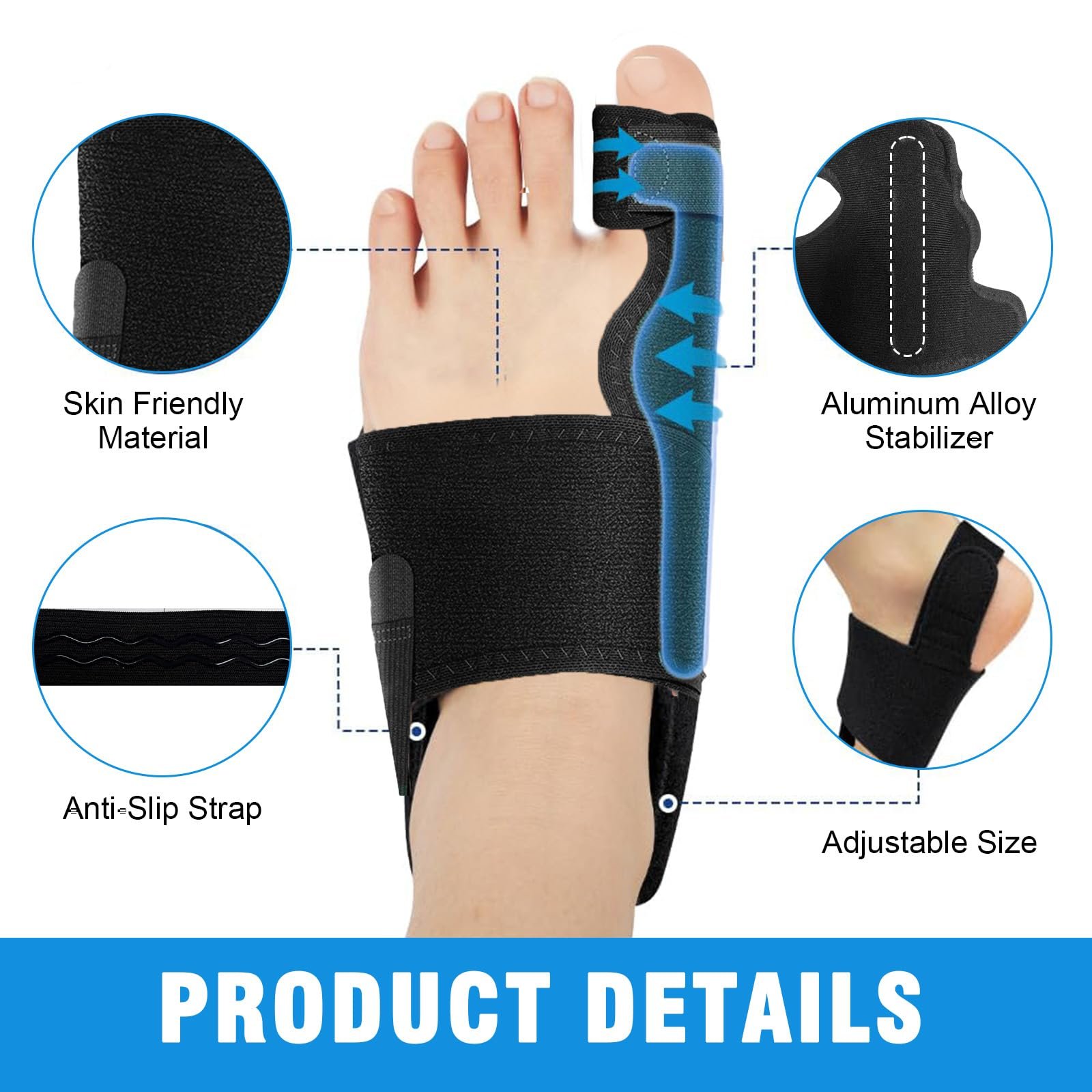 Коректор Hallux Valgus 2 шт. ортопедичний, універсальний розмір, фото №6 Коректор Hallux Valgus 2 шт. ортопедичний, універсальний розмір, фото №6