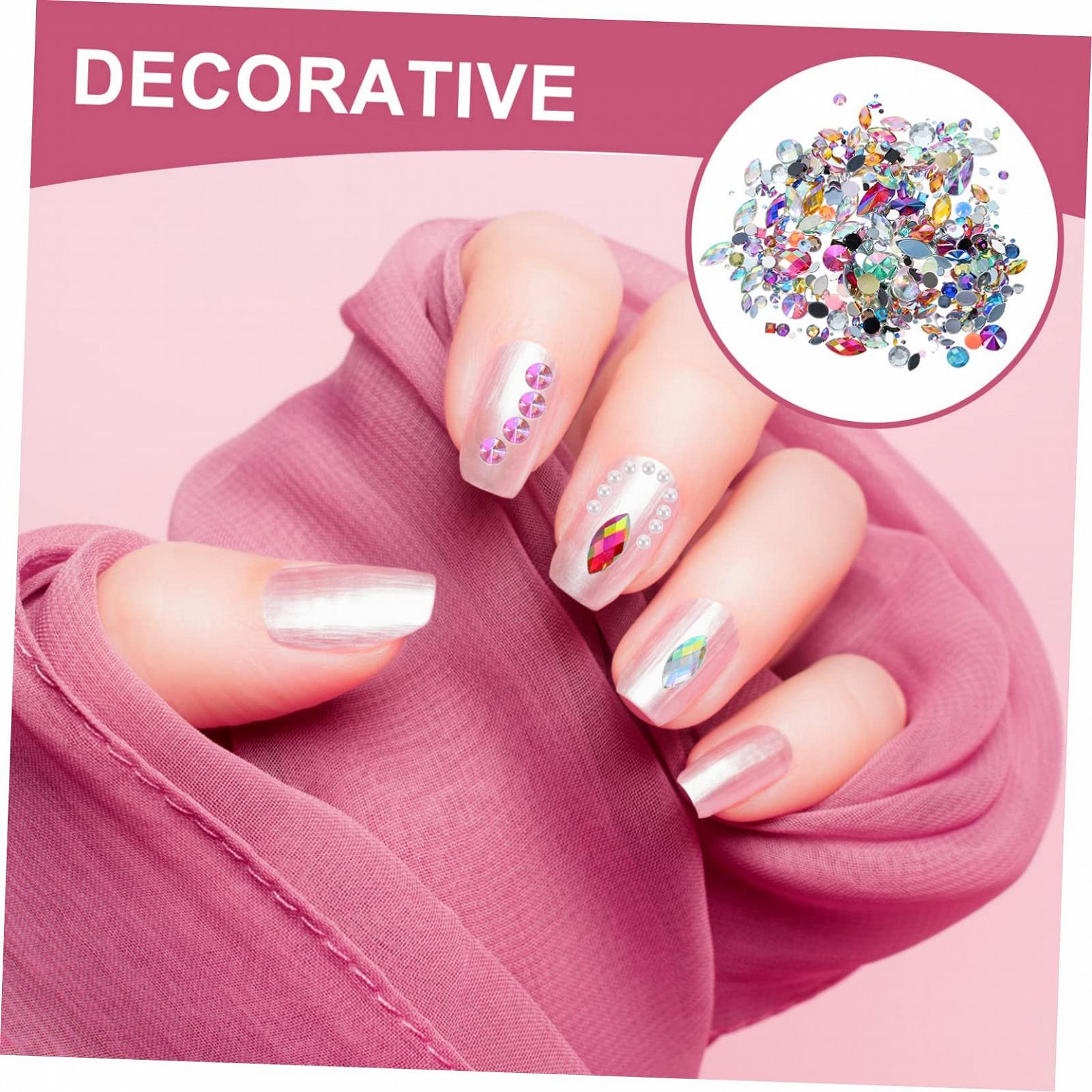 Прикраси для нігтів Плоскі стрази 300 штук Змішані акрилові стрази, фото №7