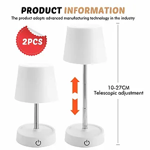 Настільна світлодіодна лампа акумуляторна USB телескопічна бездротова сенсорна (набір 2 шт) тепле біле світло synthetic.ua - Фото 1