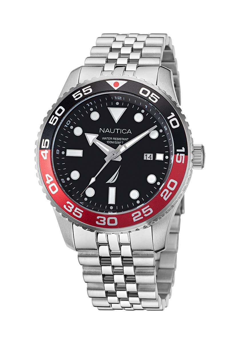 Годинник Nautica Чоловічий Quartz Stainless Steel Strap Model: NAPPBF145 чорний, срібний, фото №1