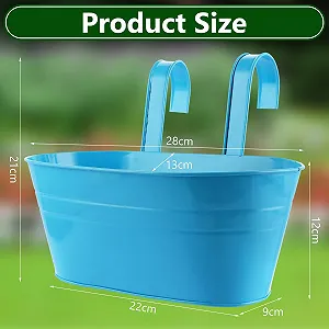 Набор подвесных цветочных горшков DAJAVE Металлические 6 шт. (Синий + Зеленый) synthetic.ua - Фото 1