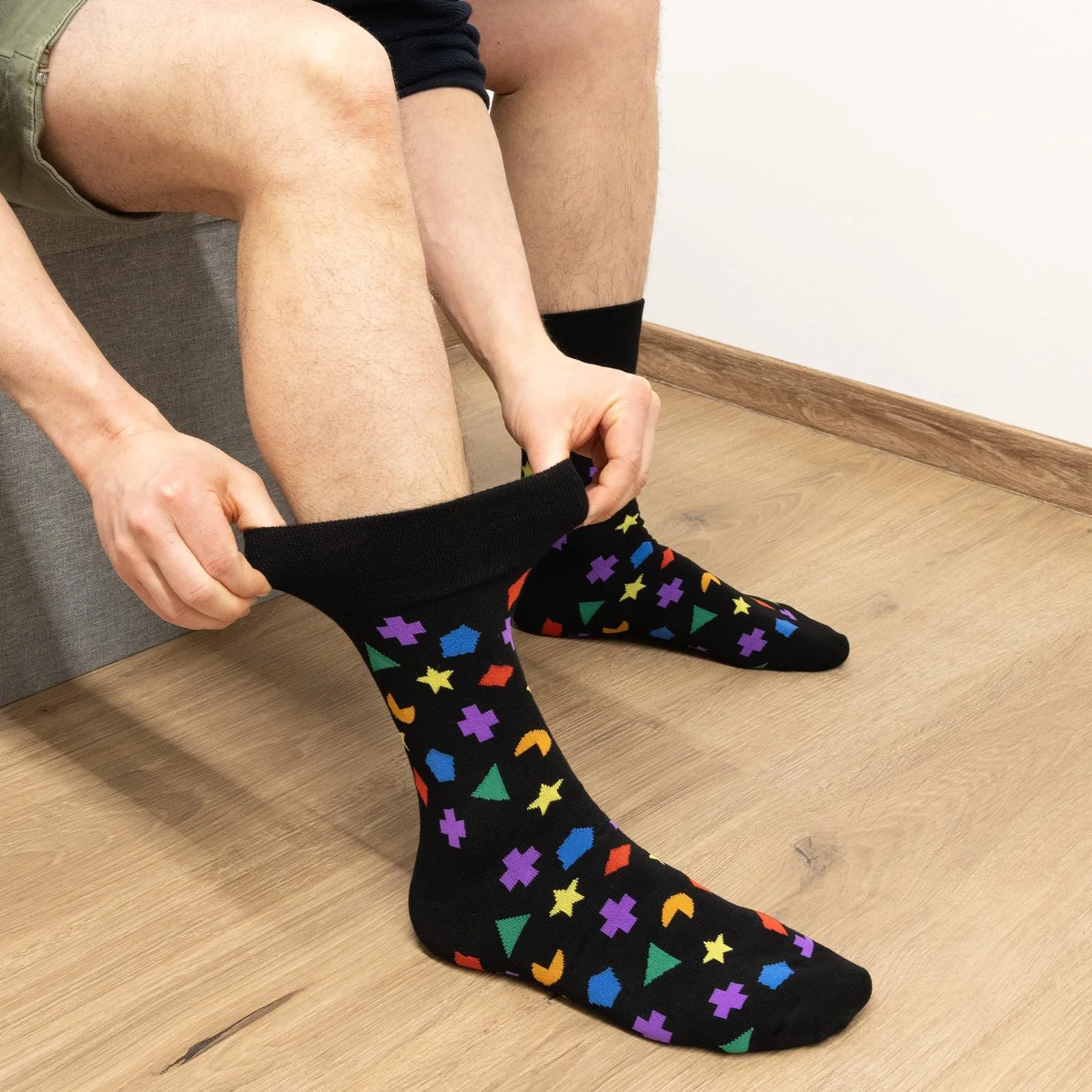 Бавовняні шкарпетки з дизайном будівельних блоків, фото №6