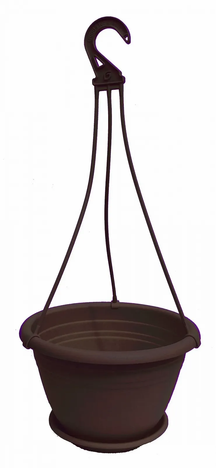 Подвесная корзина Galicia Круглая пластиковая диаметр 30 см Коричневый, фото №1