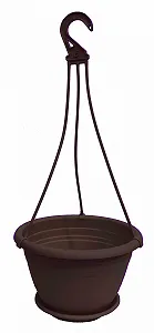 Подвесная корзина Galicia Круглая пластиковая диаметр 30 см Коричневый - Фото 1