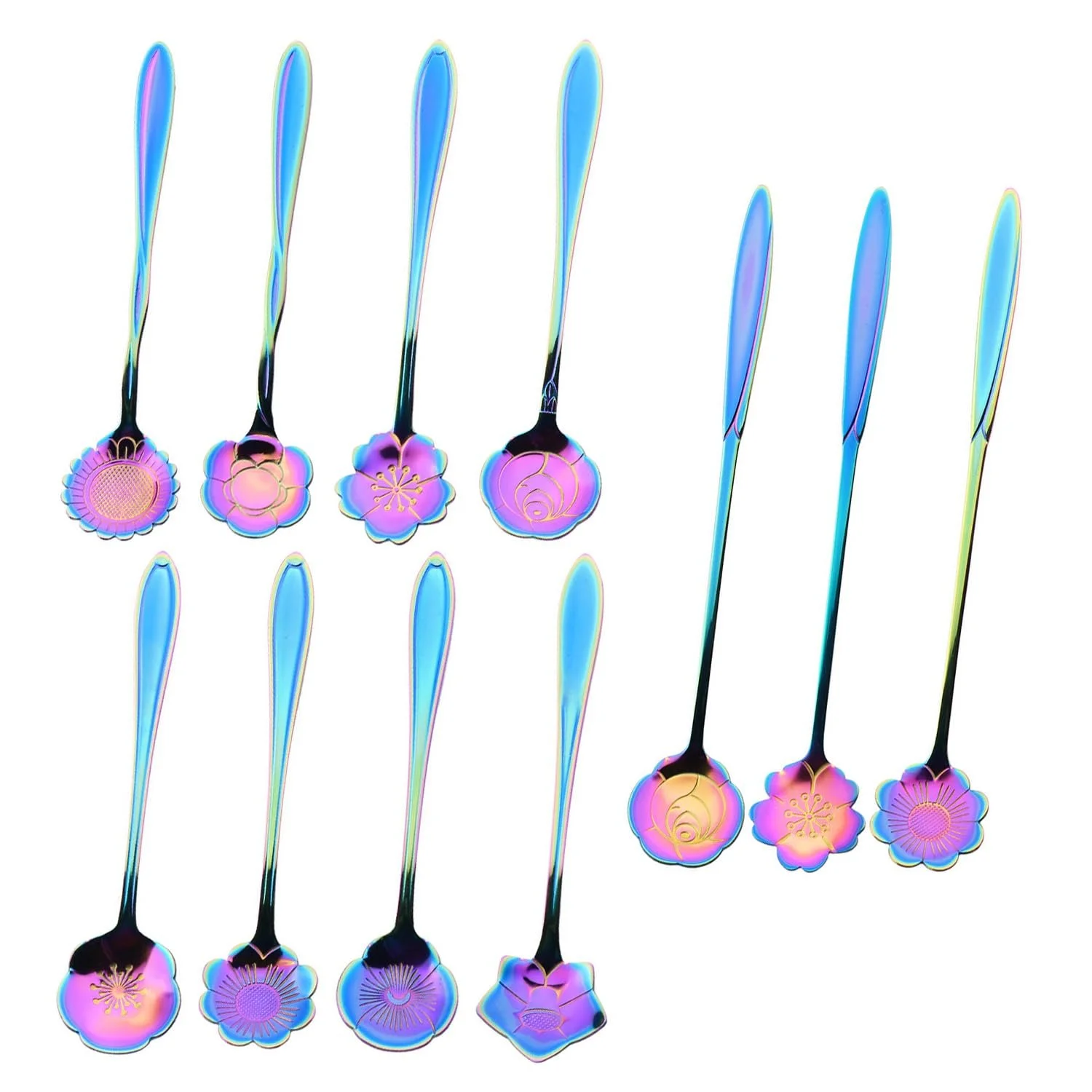 Набір ложок Квітка, 11 шт, різнокольорові, фото №1
