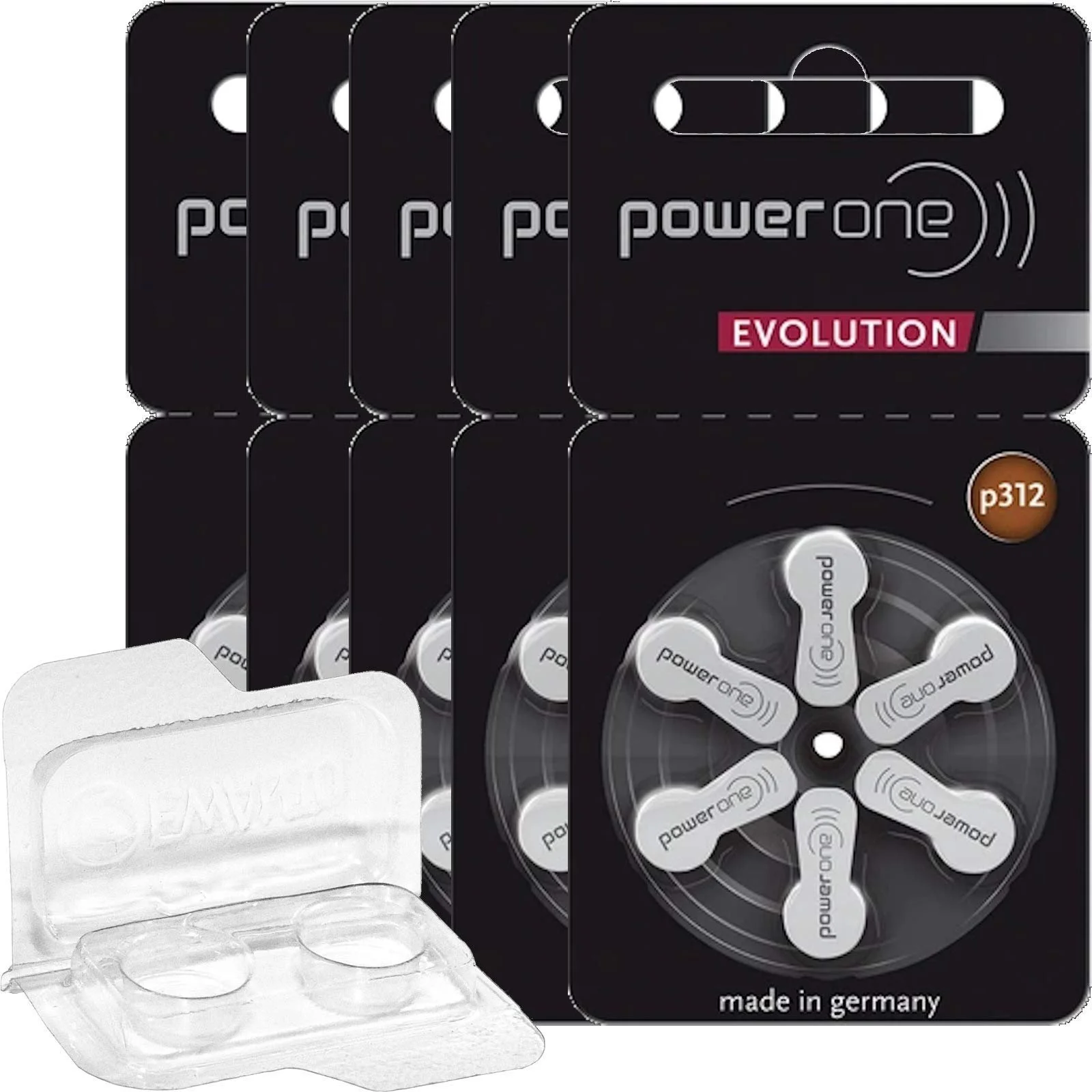Батарейки для слуховых аппаратов Power One Evolution 312 1.45 В 30 шт. с контейнером коричневые, фото №1 Батарейки для слуховых аппаратов Power One Evolution 312 1.45 В 30 шт. с контейнером коричневые, фото №1