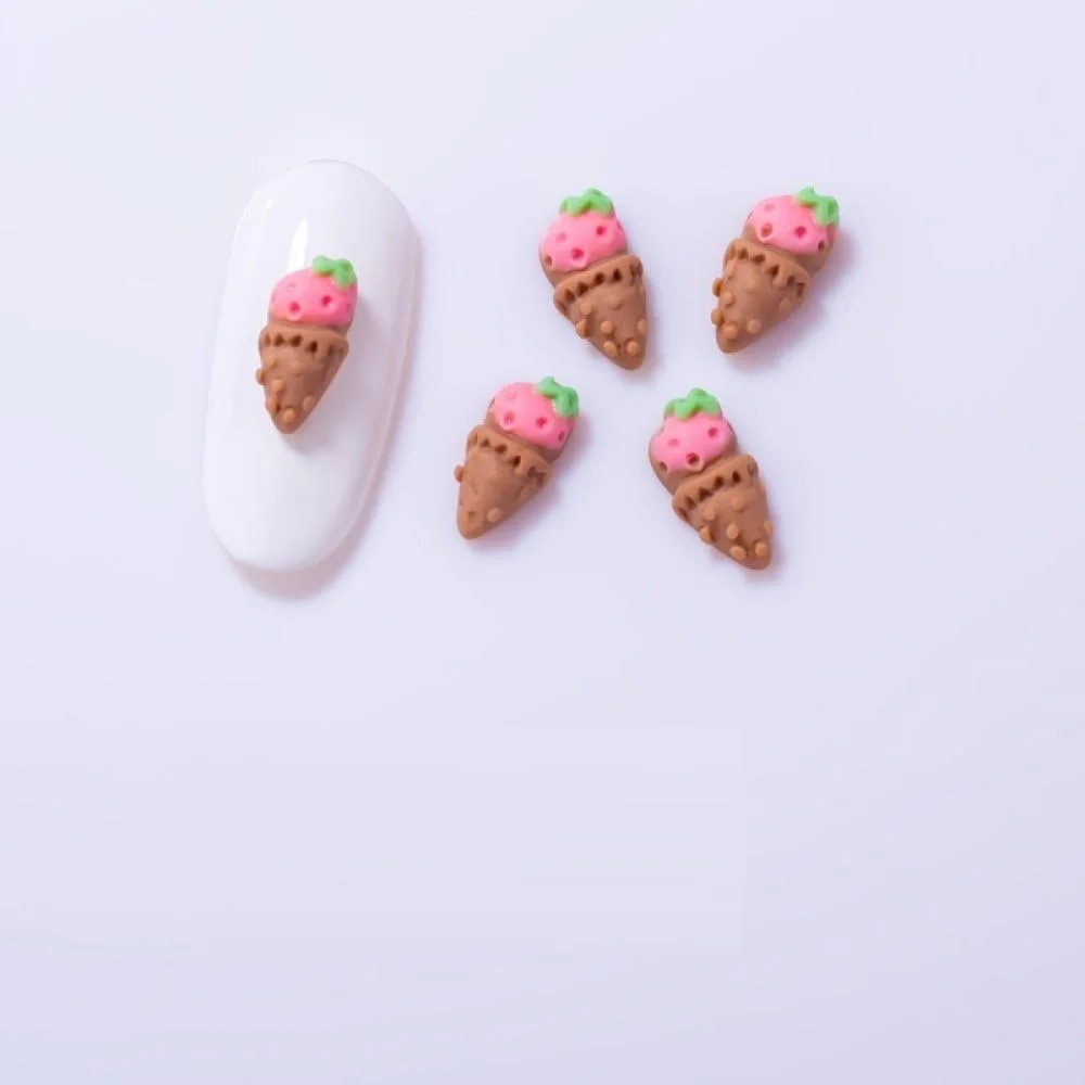 Украшения для ногтей Имитация еды qbodp 50 шт. Коричневые подвески в виде мороженого, фото №1