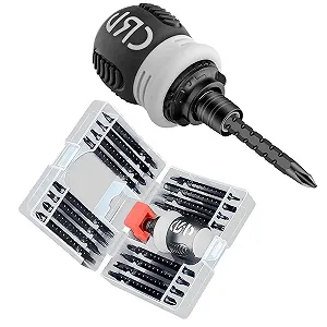 Набір викруток з тріскачкою 26-в-1 з короткою ручкою 9-13 см CR-V Магнітний - Фото 1