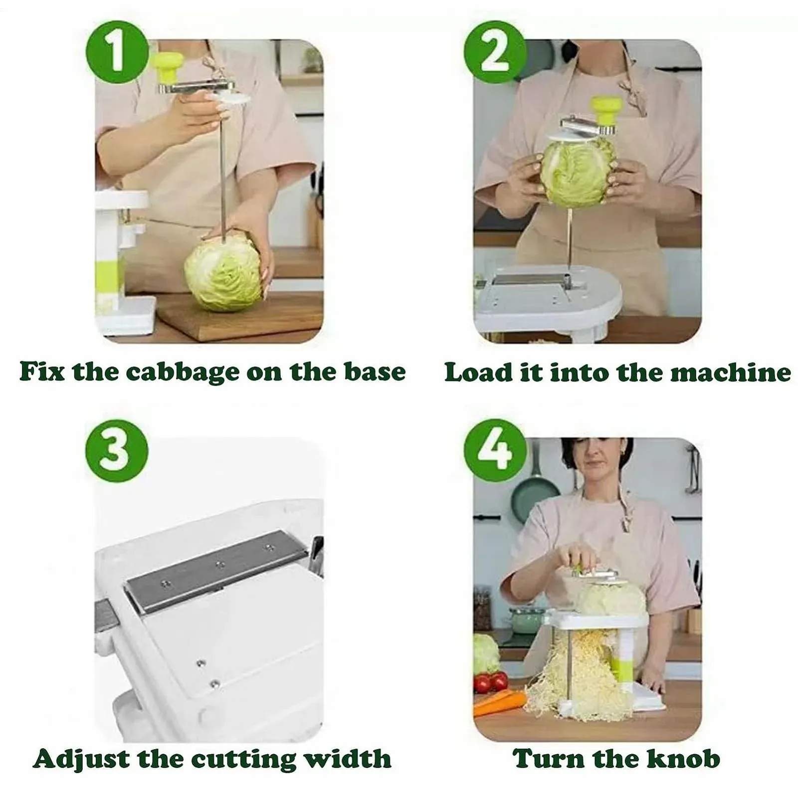 Шатківниця для капусти, нержавіюча сталь, широка, фото №5