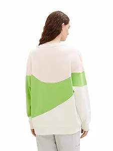 Толстовка TOM TAILOR Denim Oversized Цветной блок synthetic.ua - Фото 1