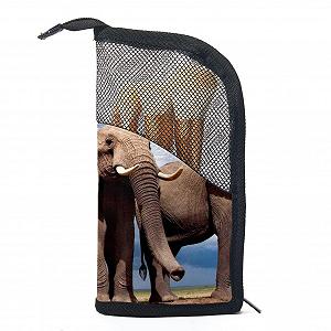 Набір кистей для макіяжу з чохлом Elephant African Animal Family, 12 шт. - Фото 1