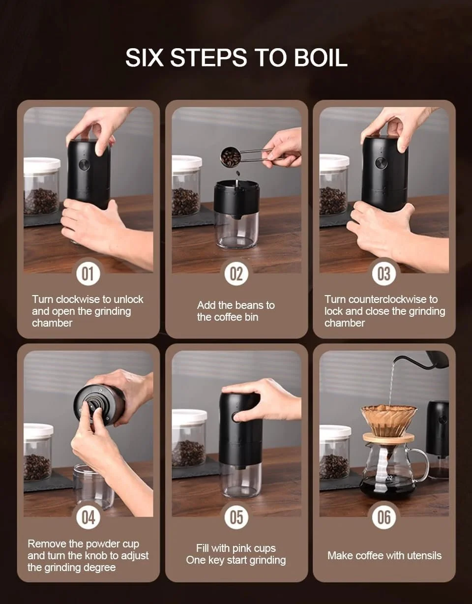 Кавомолка електрична USB акумуляторна, фото №5