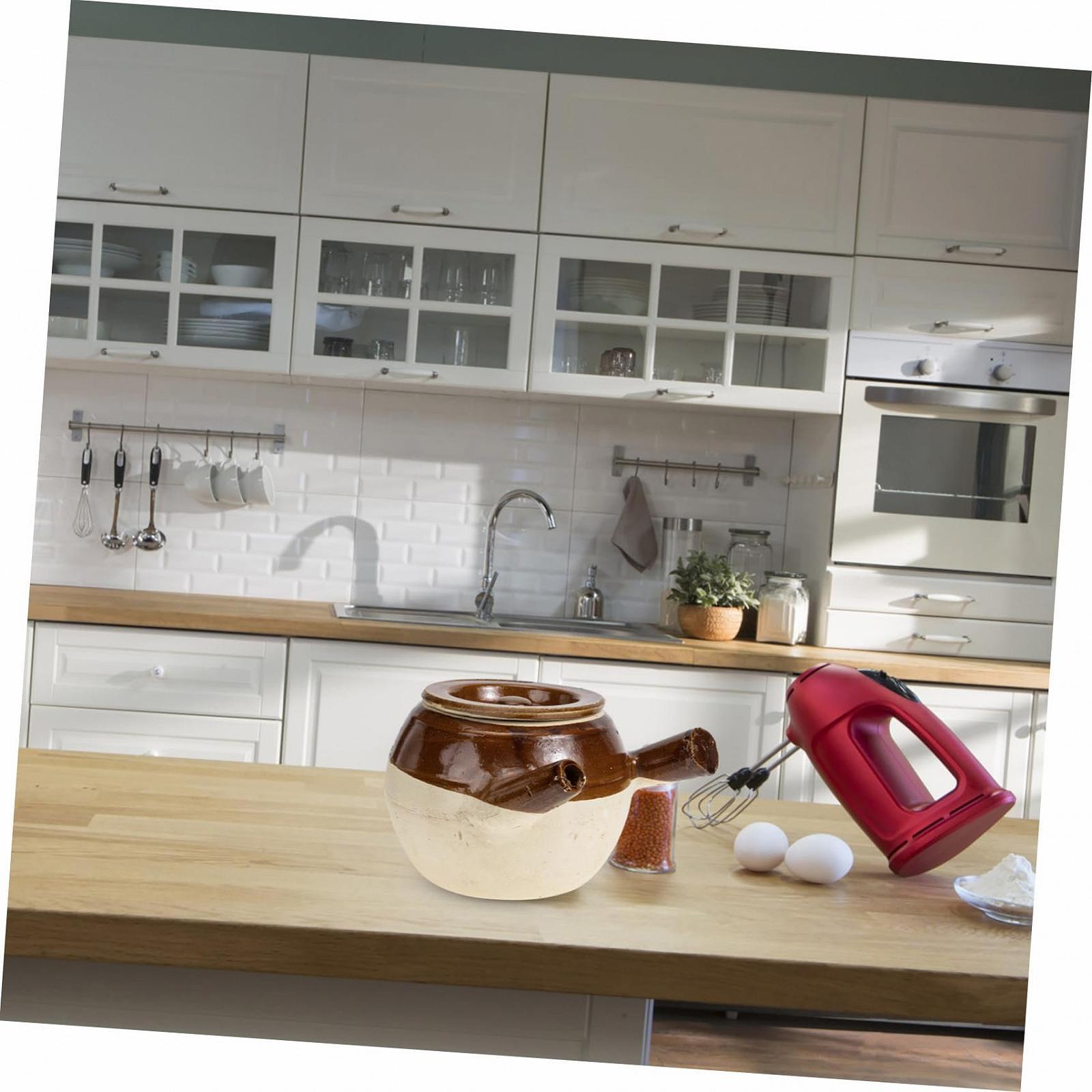 Традиційний глиняний горщик SOIMISS жаростійкий з нековзною ручкою для повільного тушкування, фото №4 Традиційний глиняний горщик SOIMISS жаростійкий з нековзною ручкою для повільного тушкування, фото №4