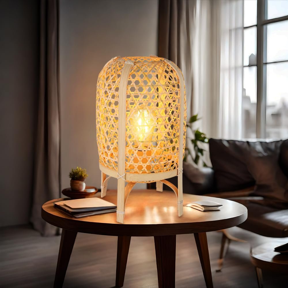 Настольная лампа GLOBO Bamboo Boho Натуральный Металл 1 x E27 22 x 37 см, фото №4